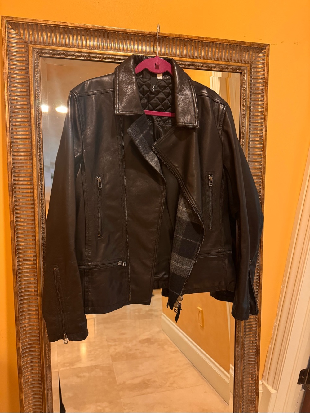 100% Calf Leather Jacket - EUC